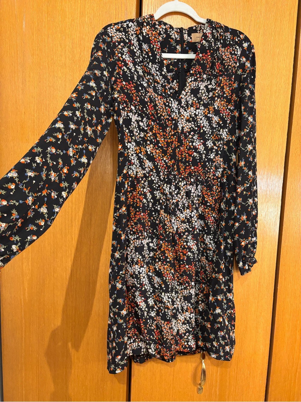 Long-Sleeve Kachel Silk Dress